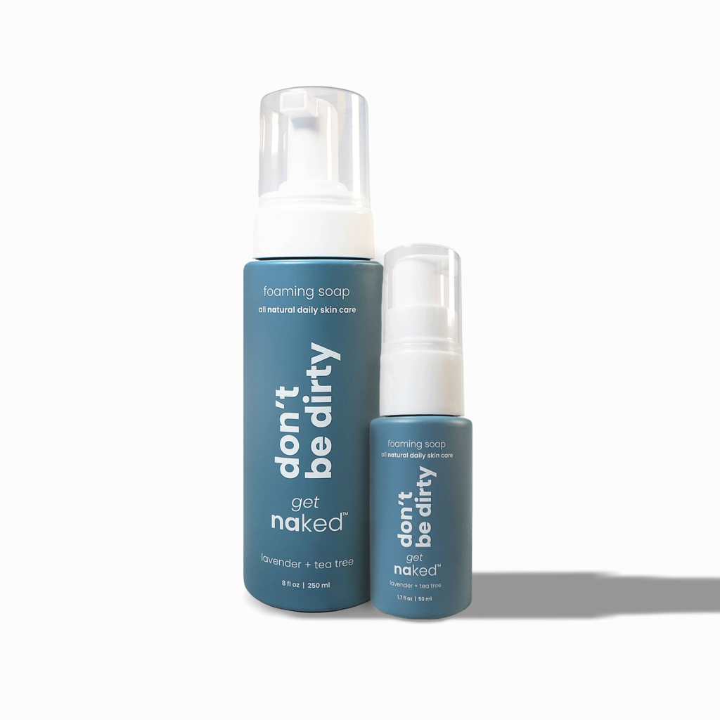 naked all natural big and small soap together with caps.